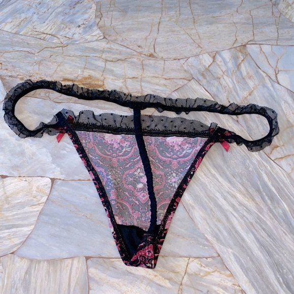 VS Very Sexy Medium Thong Panty V-String Vintage Lace - Picture 5 of 6